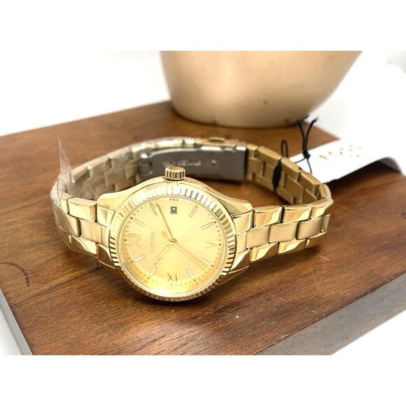 Fossil Women's Watch BQ3638 Scarlette Quartz Gold Dial Stainless Steel 30mm - Picture 8 of 14
